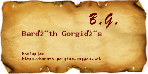Baráth Gorgiás névjegykártya